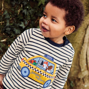 CHILDREN'S APPLIQUE STRIPE SHIRT