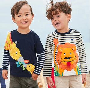 CHILDREN'S APPLIQUE STRIPE SHIRT